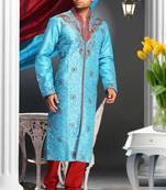 Feroze Embroidered Art Dupion Silk Mens Kurta Pajama
