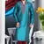 Rama Blue Embroidered Art Dupion Silk Mens Kurta Pajama