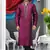 Purple Embroidered Jacquard Mens Kurta Pajama