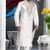 Off White Embroidered Art Silk Mens Kurta Pajama
