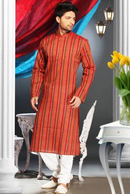 Multi Color Embroidered Cotton Mens Kurta Pajama 1