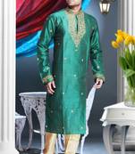 Rama Embroidered Art Silk Mens Kurta Pajama