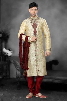 Gold Wedding Kurta Pajama for Men 1