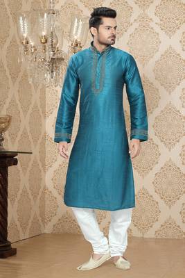 Feroze Embroidered Art Silk Mens Kurta Pajama 1