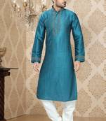 Feroze Embroidered Art Silk Mens Kurta Pajama