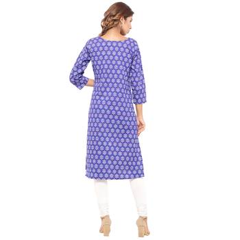 Purple printed cotton kurti 2