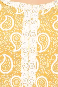 Yellow printed cotton kurti