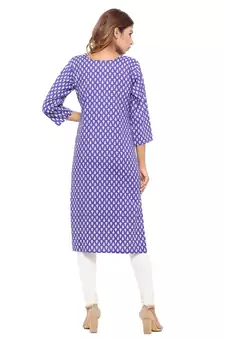 Purple printed cotton kurti