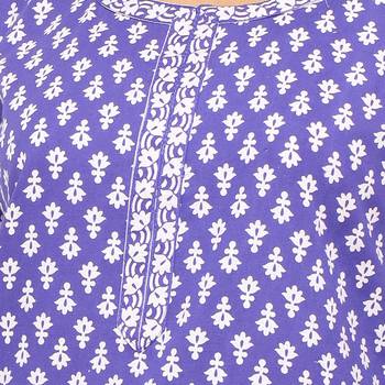 Purple printed cotton kurti 5