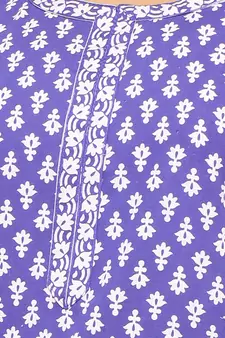 Purple printed cotton kurti