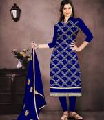 Navy-blue gotta patti chanderi salwar with dupatta