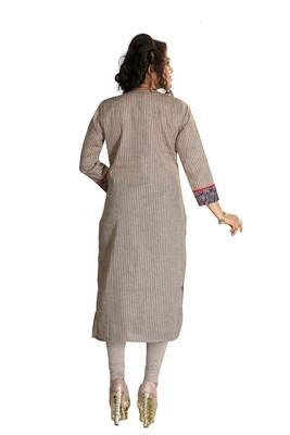Brown Printed Cotton Kurti 2