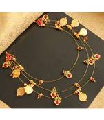 Beautiful Kemp Green Lakshmi Coin Designer Necklace