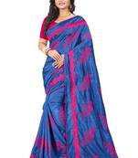 Purple Embroidered Silk Saree With Blouse