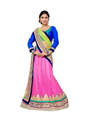Pink Jacquard Embroidered Lehenga Choli 2