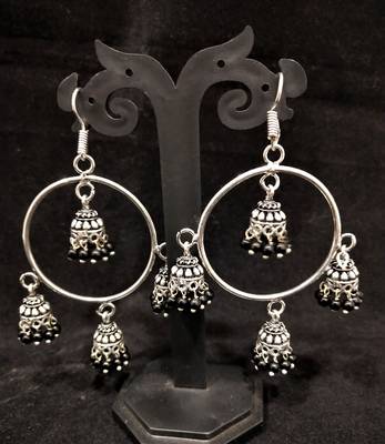 Designer Indian Bollywood Oxidized Jhumka Set 1