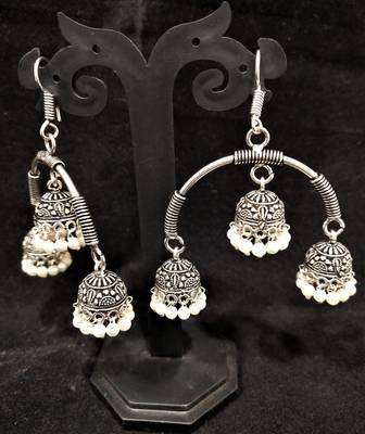 Designer Indian Bollywood Oxidized Jhumka Jhumki 2pc Set 1