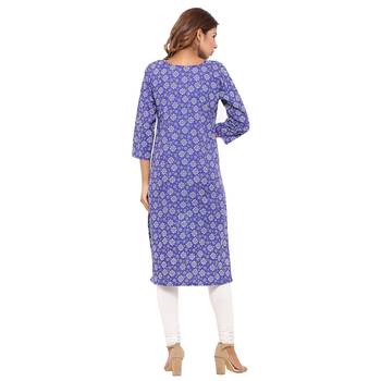 Purple printed cotton kurti 2