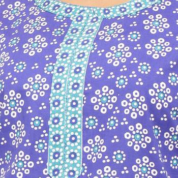 Purple printed cotton kurti 5
