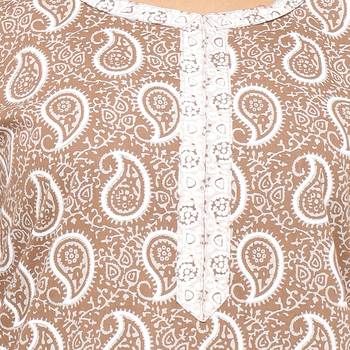 Brown printed cotton kurti 5
