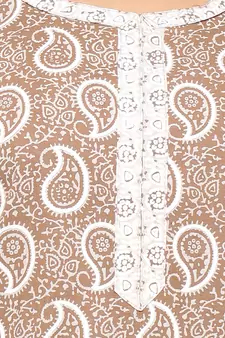 Brown printed cotton kurti