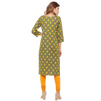 Green printed cotton kurti 2