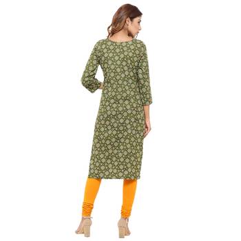 Green printed cotton kurti 2