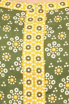 Green printed cotton kurti
