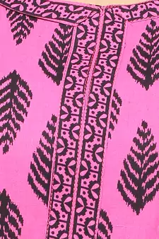 Pink printed cotton kurti