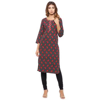 Black printed cotton kurti 1