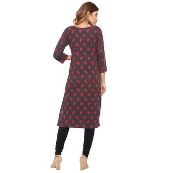 Black printed cotton kurti 2