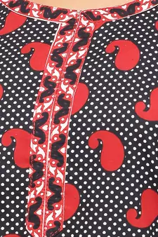 Black printed cotton kurti