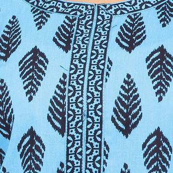 Blue printed cotton kurti 5