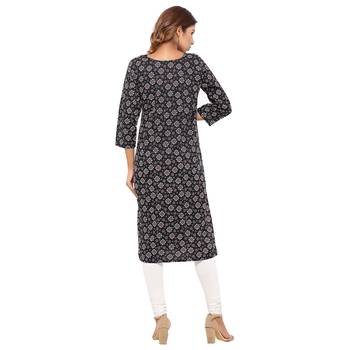 Black printed cotton kurti 2