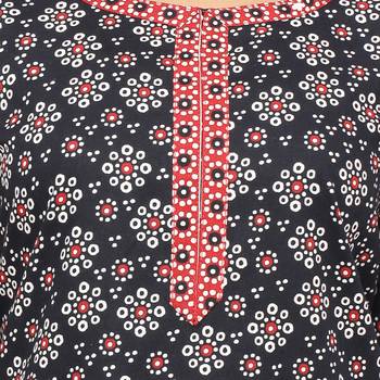 Black printed cotton kurti 5