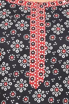 Black printed cotton kurti