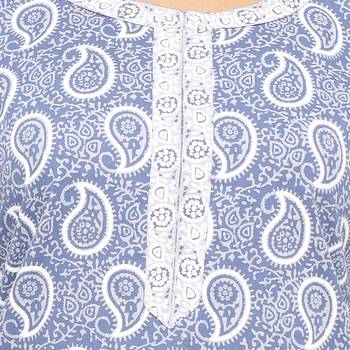 Blue printed cotton kurti 5