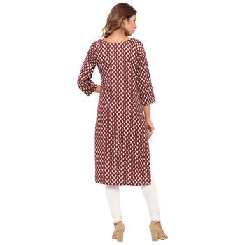 Maroon printed cotton kurti 2