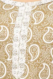 Gold printed cotton kurti