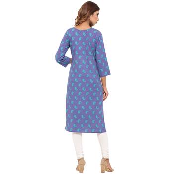 Purple printed cotton kurti 2