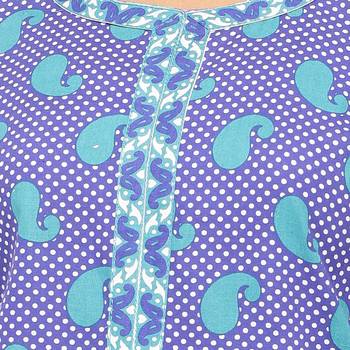Purple printed cotton kurti 5