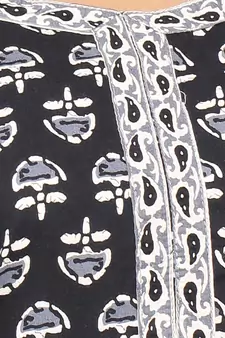 Black printed cotton kurti