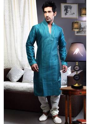 Dark Feroze Embroidered Art Dupion Silk Mens Kurta Pajama 1