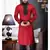 Reddish Maroon Embroidered Jacquard Mens Kurta Pajama