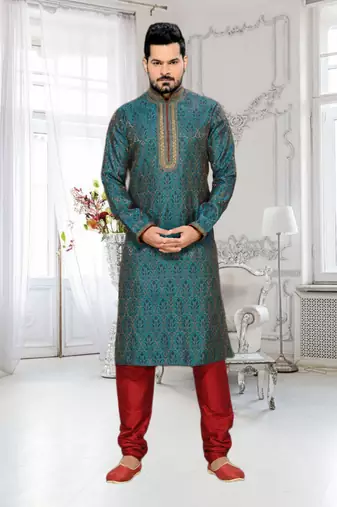 Rama Embroidered Jacquard Mens Kurta Pajama