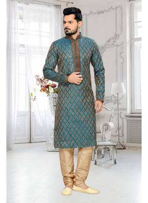Rama Embroidered Jacquard Mens Kurta Pajama 1