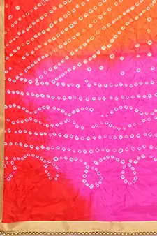   Pink  And  Red Silk Printed Stole And Dupattas