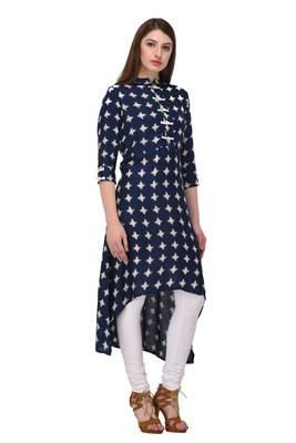 Blue printed rayon cotton-kurtis 2