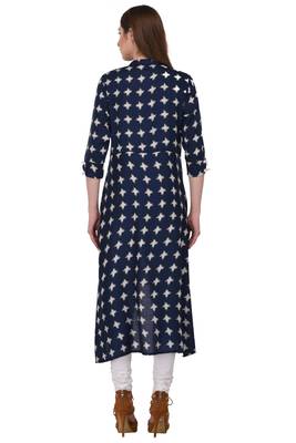 Blue printed rayon cotton-kurtis 4