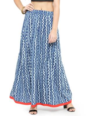 Geroo Jaipur Indigo Cotton magzi Cotton skirts 1